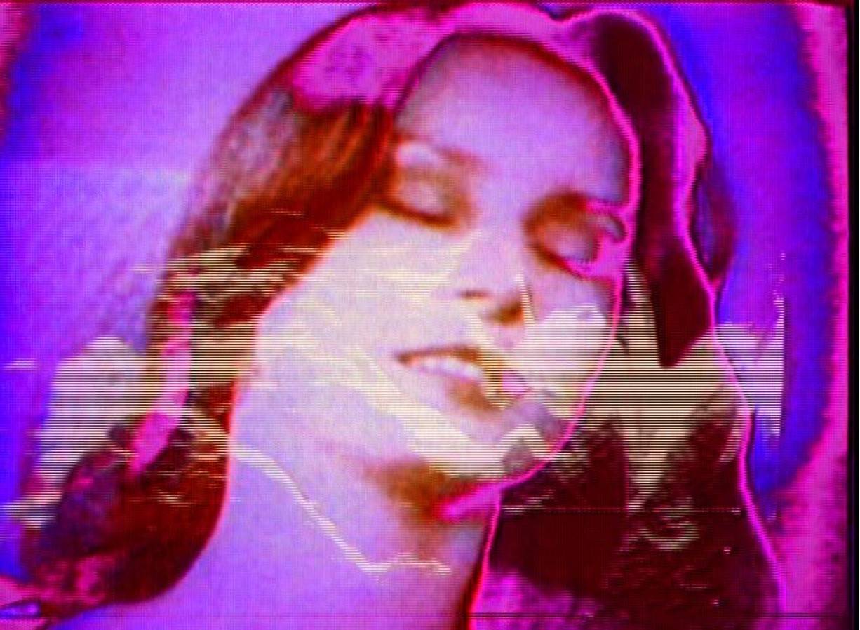 Still from Music of Desire, 16mm film to video using analog video synthesizers, 2017